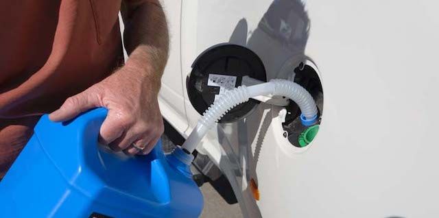 Adding diesel exhaust fluid